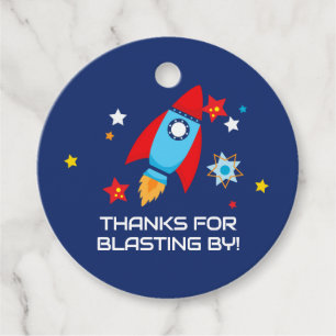Thanks For Blasting By Space Rocket Favour Tags