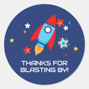 Thanks For Blasting By Space Rocket Stickers