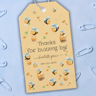 Thanks for Buzzing by 1st Baby's Bee-Day Gift Tags