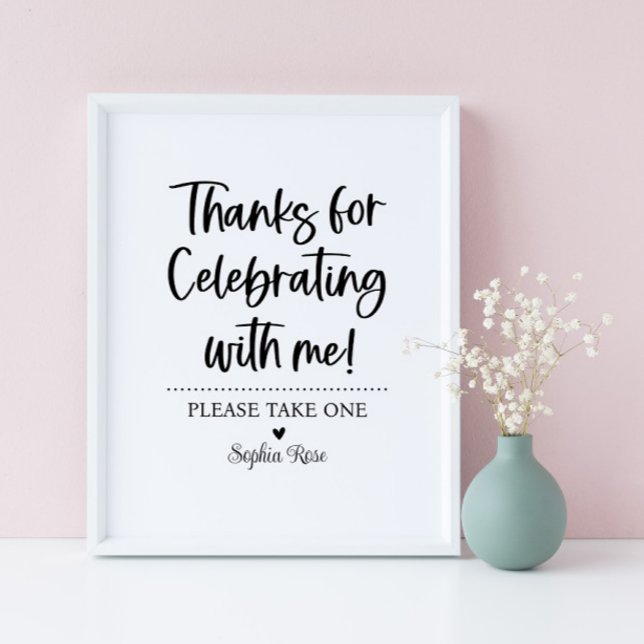 Thanks for Celebrating with Me Sign (Creator Uploaded)