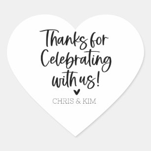 Thanks for Celebrating with Us Heart Stickers