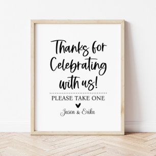 Thanks for Celebrating with Us Party Favour Sign