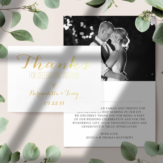 Thanks For Celebrating With Us! Wedding Thank You Foil Card (Creator Uploaded)