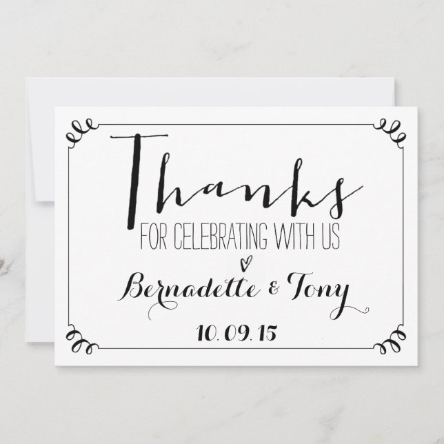 Thanks For Celebrating With Us! Wedding Thank You Invitation (Front)