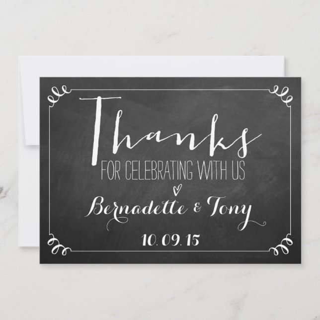 Thanks For Celebrating With Us! Wedding Thank You Invitation (Front)