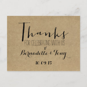 Thanks For Celebrating With Us! Wedding Thank You Postcard