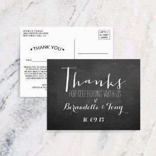 Thanks For Celebrating With Us! Wedding Thank You Postcard