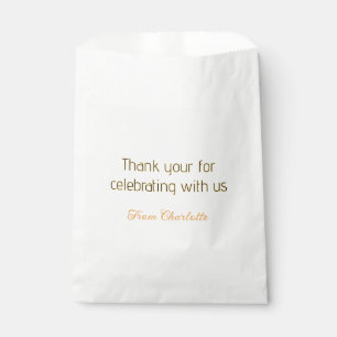 thanks for celebrating with us yellow black simple favour bags