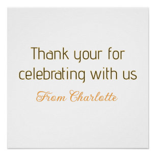 thanks for celebrating with us yellow black simple poster