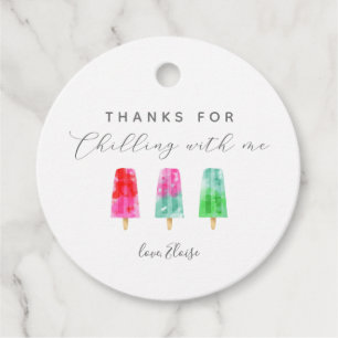 Thanks for Chilling With me Popsicle Birthday Favour Tags