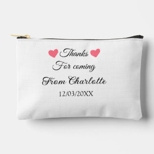 thanks for coming add name text message  accessory pouch