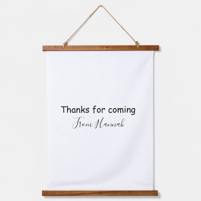 thanks for coming add name text message babyshower hanging tapestry (Front)