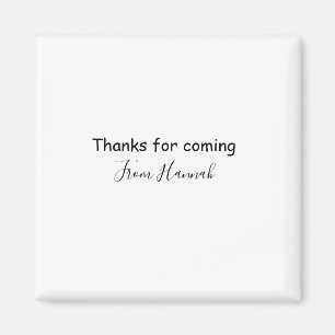 thanks for coming add name text message babyshower magnet