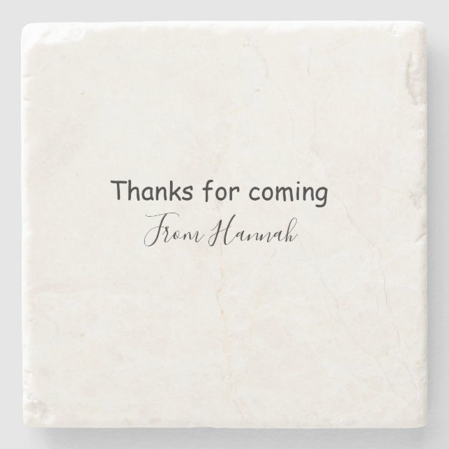 thanks for coming add name text message babyshower stone coaster (Front)