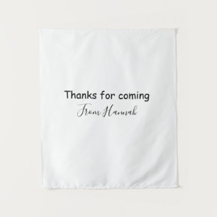 thanks for coming add name text message babyshower tapestry