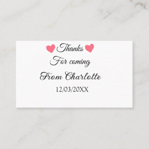 thanks for coming add name text message business card