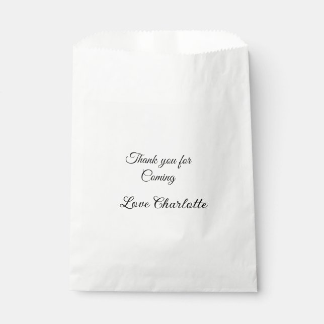 thanks for coming add name text message  favour bags (Front)