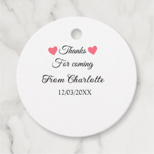 thanks for coming add name text message favour tags