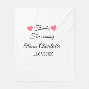 thanks for coming add name text message fleece blanket