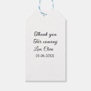 thanks for coming add name text message  gift tags