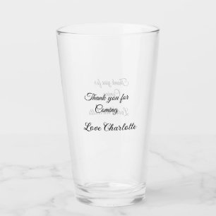 thanks for coming add name text message glass