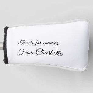 thanks for coming add name text message golf head cover