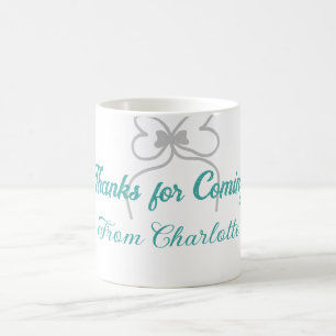 thanks for coming add name text message grey bow coffee mug