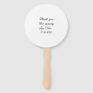 thanks for coming add name text message  hand fan
