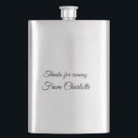 thanks for coming add name text message  hip flask<br><div class="desc">Design</div>