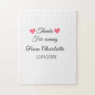 thanks for coming add name text message jigsaw puzzle