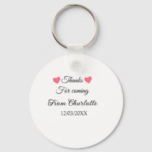thanks for coming add name text message key ring
