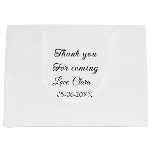 thanks for coming add name text message large gift bag