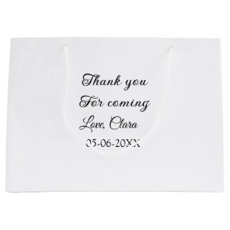thanks for coming add name text message  large gift bag