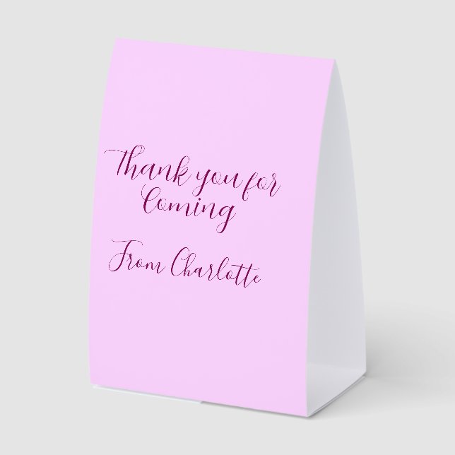 thanks for coming add name text message mauve (Front)
