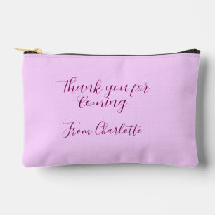 thanks for coming add name text message mauve accessory pouch
