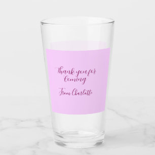 thanks for coming add name text message mauve glass