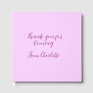 thanks for coming add name text message mauve guest book