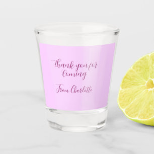 thanks for coming add name text message mauve shot glass