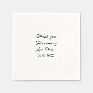 thanks for coming add name text message  napkin