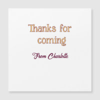 thanks for coming add name text message orange