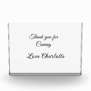 thanks for coming add name text message  photo block