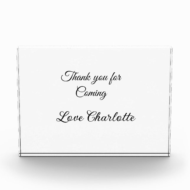 thanks for coming add name text message  photo block (Front)