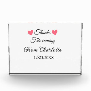 thanks for coming add name text message photo block