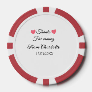 thanks for coming add name text message poker chips