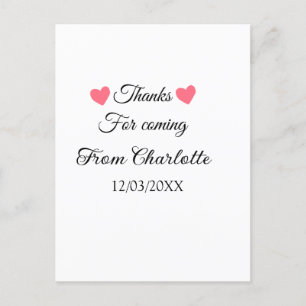 thanks for coming add name text message postcard