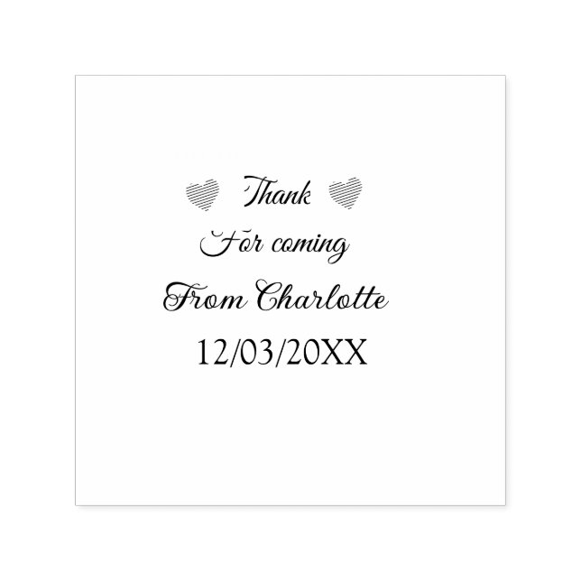thanks for coming add name text message  self-inking stamp (Design)