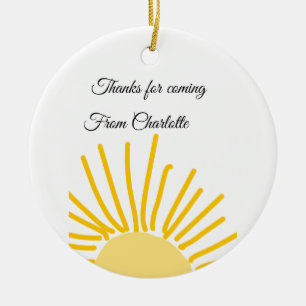 thanks for coming add name text message sun ceramic tree decoration