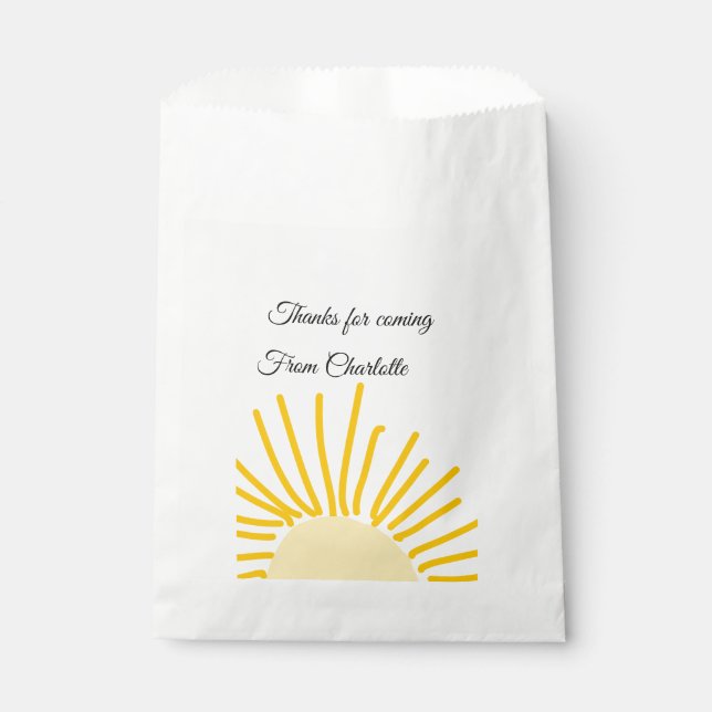 thanks for coming add name text message sun favour bags (Front)