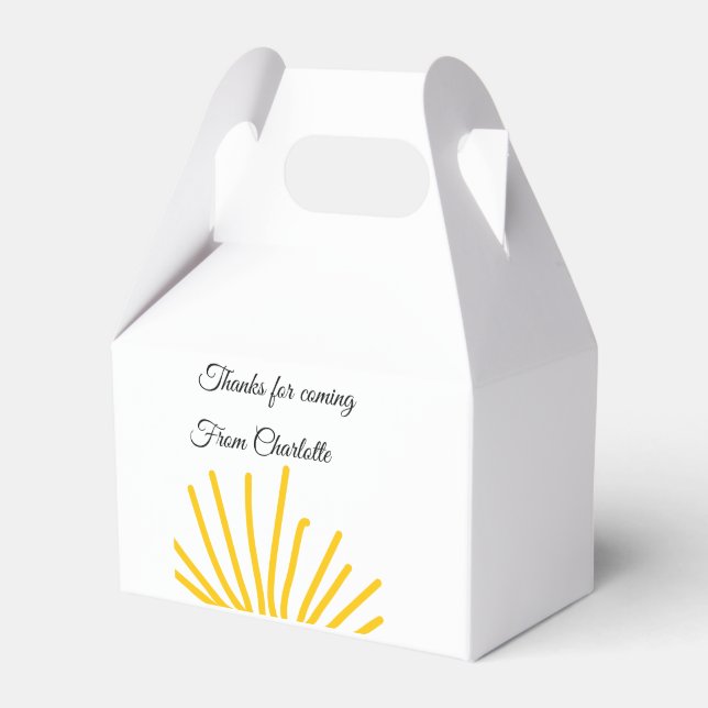 thanks for coming add name text message sun favour box (Front Side)