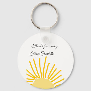 thanks for coming add name text message sun key ring